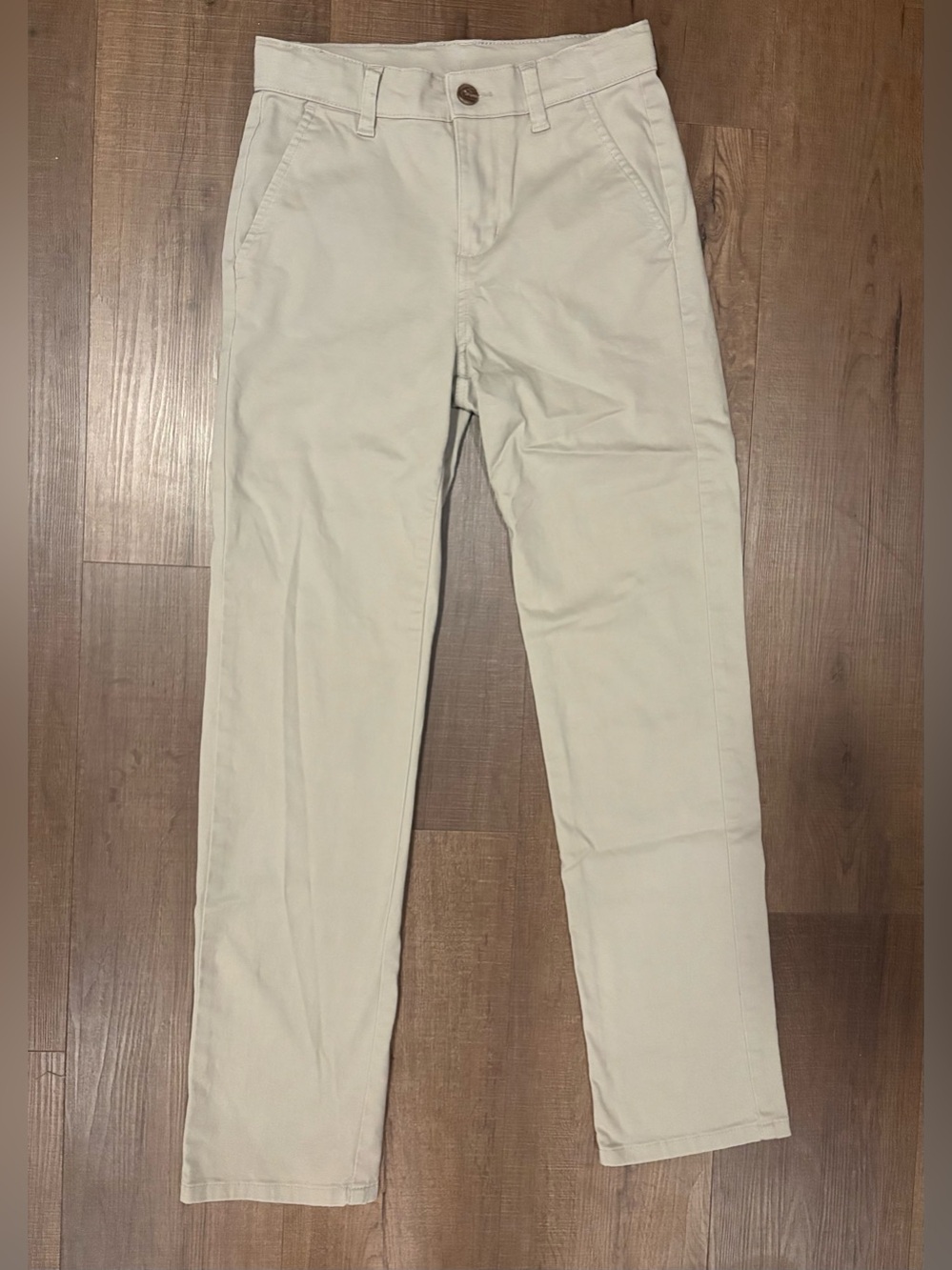 Izod Boys Khaki Slim Fit Pants, Adjustable Waist Size 14